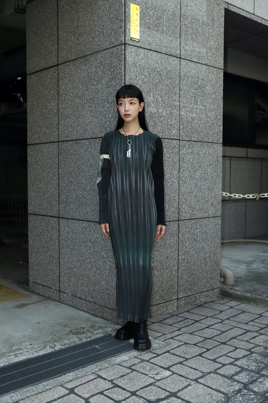 kotohayokozawa  GRAPHIC DRESS(BLACK)