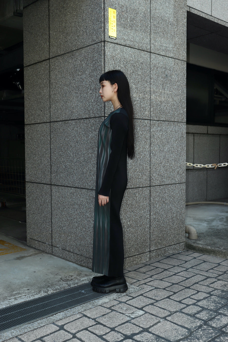 kotohayokozawa  GRAPHIC DRESS(BLACK)