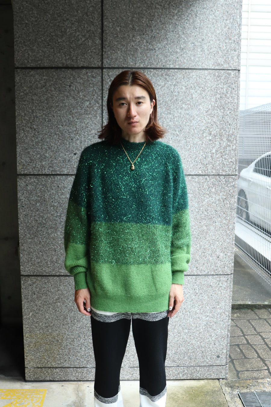 TOGA VIRILIS  Gradation knit pullover(GREEN)