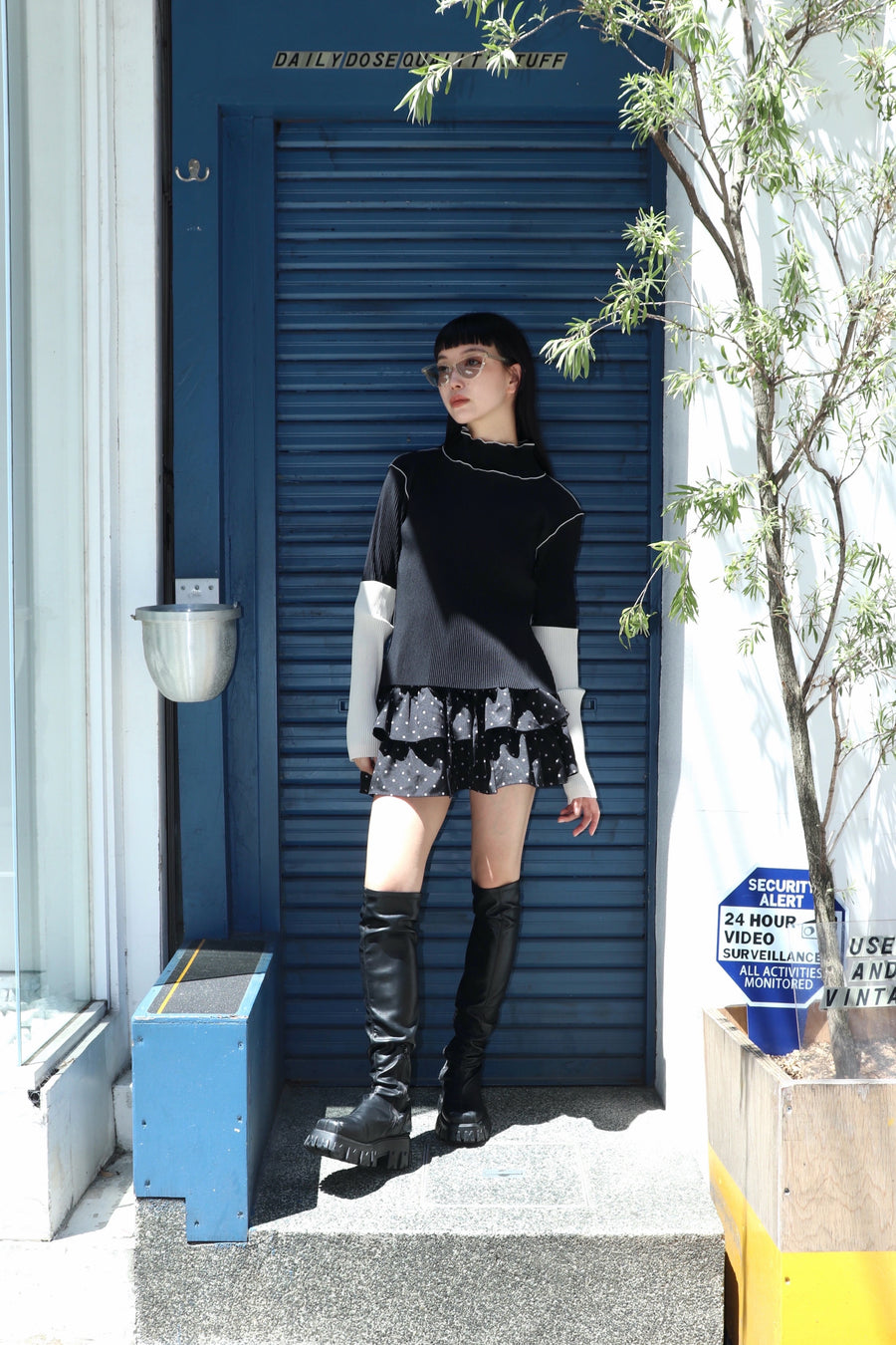 kotohayokozawa  ARM COVER TOP HIGH NECK(BLACK)