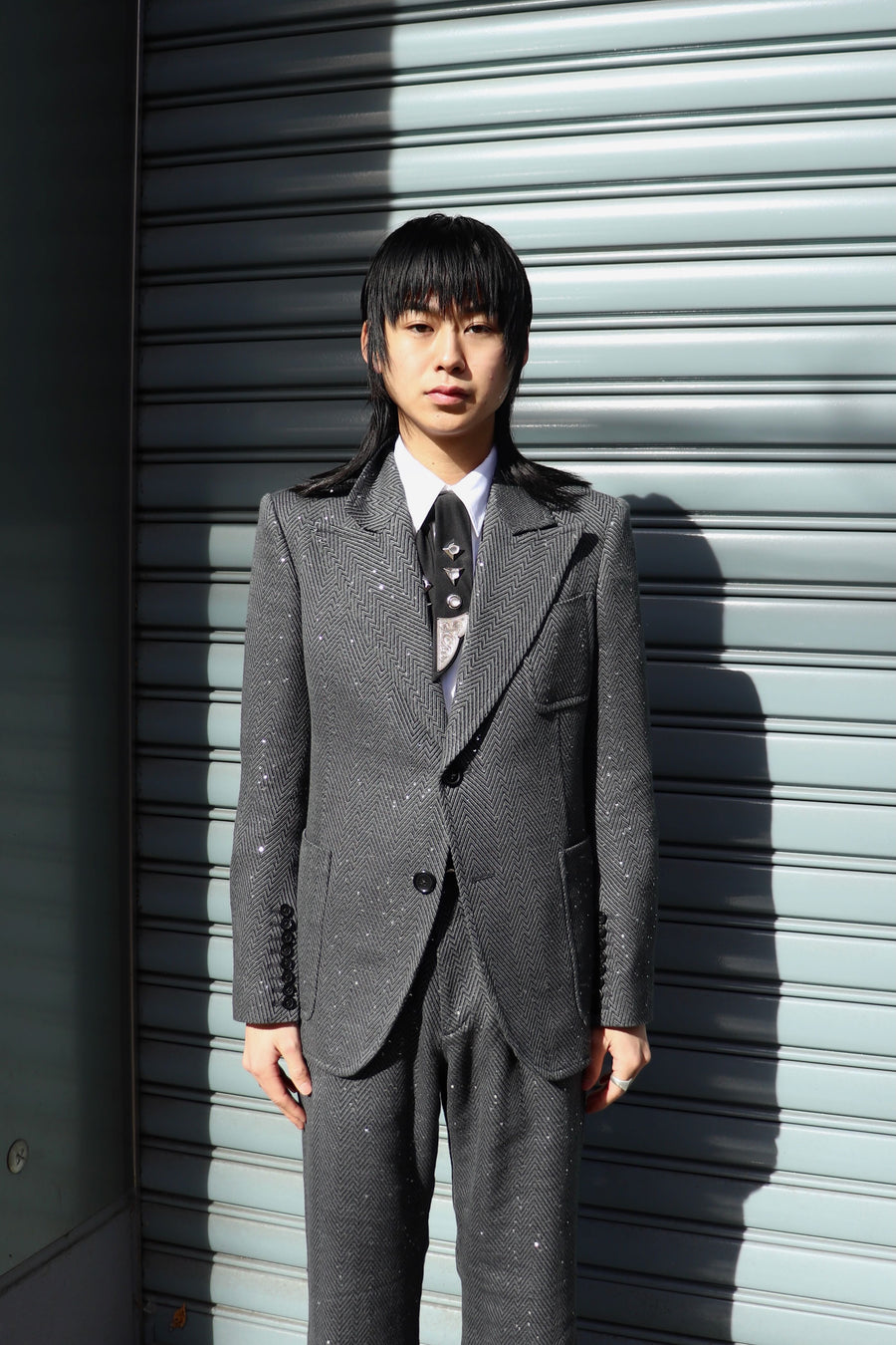 MASU  SPARKLING TAILORED JACKET(DARK GREY)