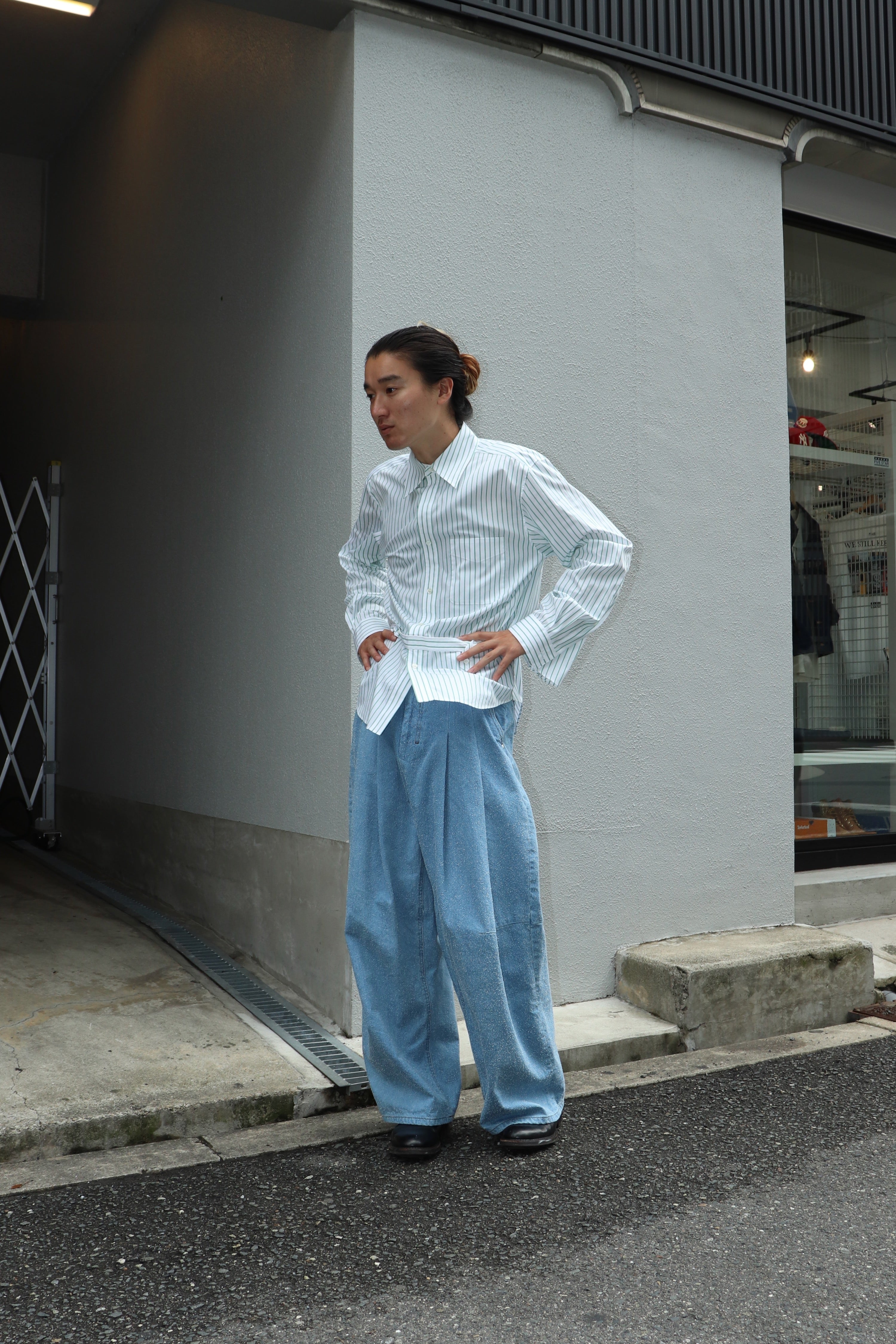 トーガビリリース stripe frill shirt (ネイビー/Ｍ) 1850851556.jpg?1724048212