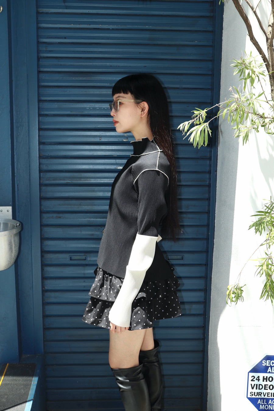 kotohayokozawa  ARM COVER TOP HIGH NECK(BLACK)