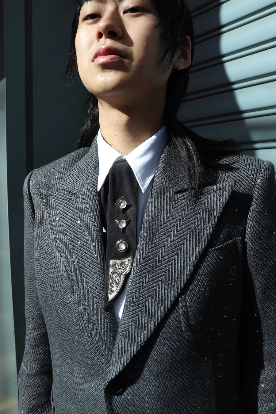 MASU  SPARKLING TAILORED JACKET(DARK GREY)