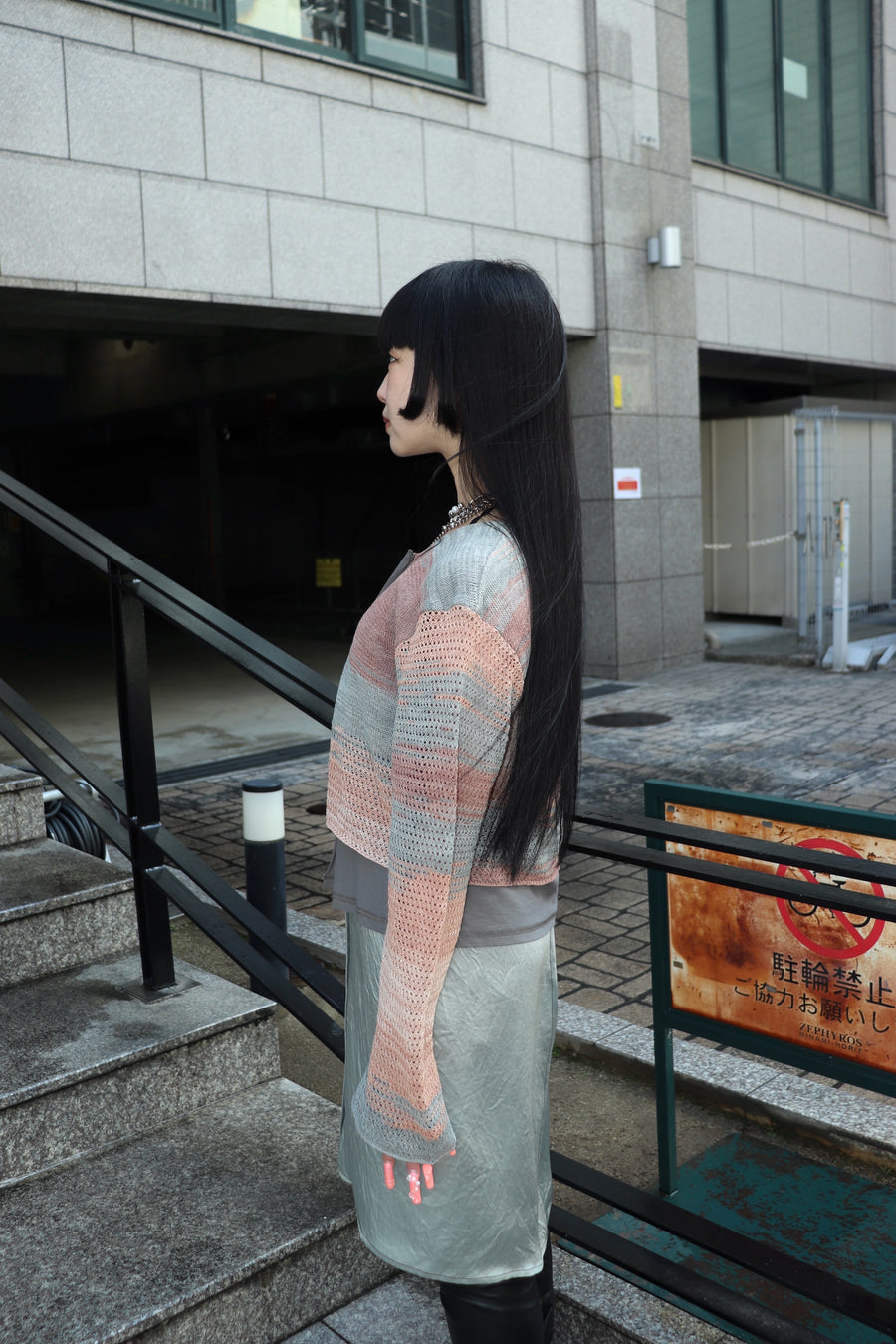 PERVERZE(パーバーズ)のDouble T-Layered Knit Cardigan BEIGEの通販