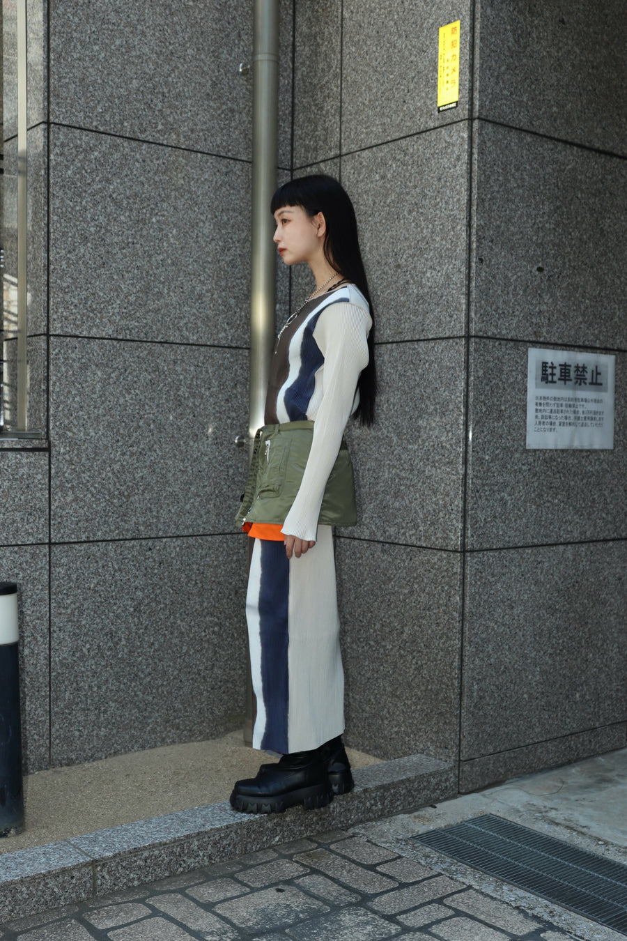 kotohayokozawa  GRAPHIC DRESS(BROWN)