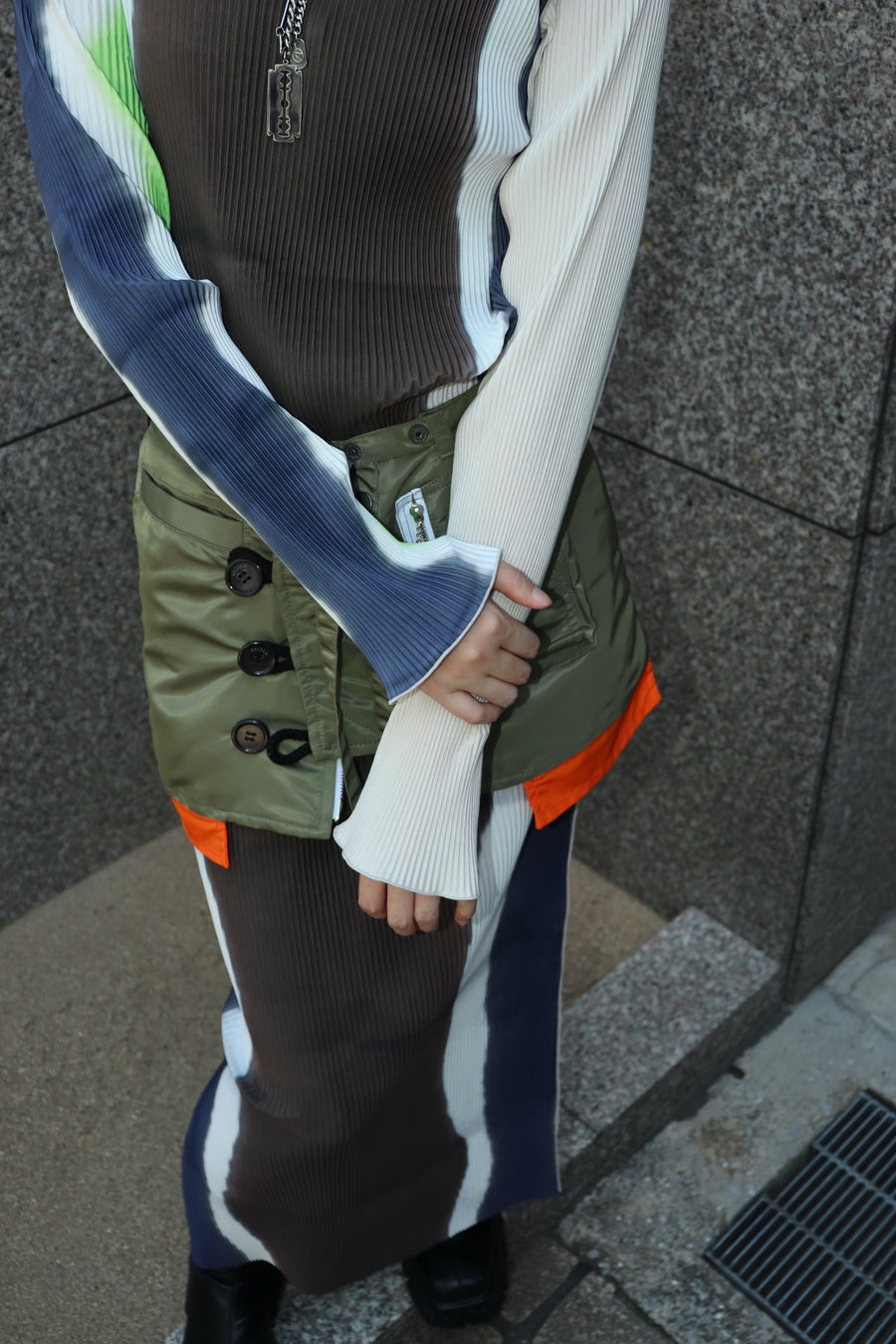 kotohayokozawa  GRAPHIC DRESS(BROWN)