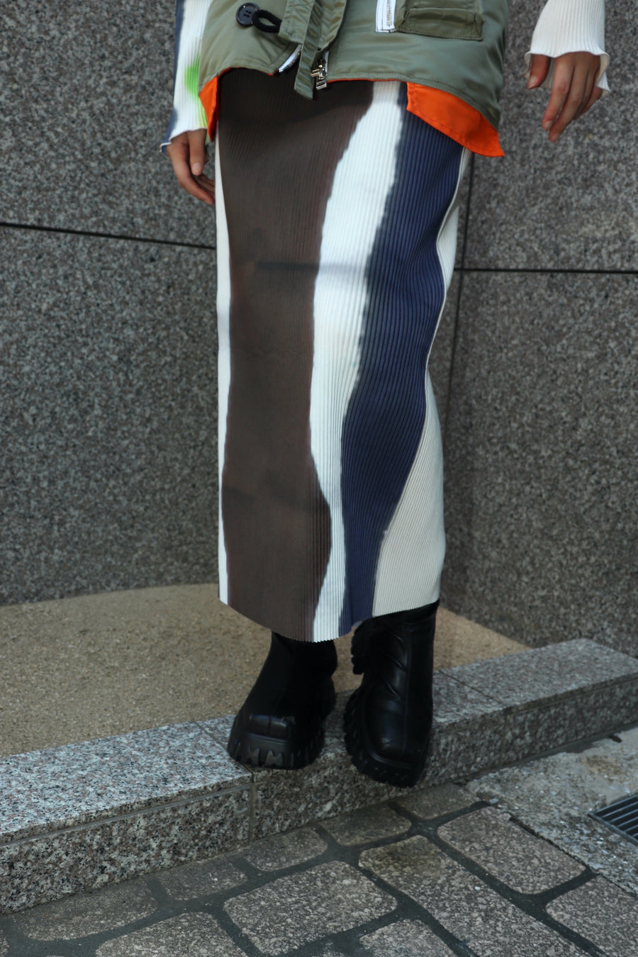 kotohayokozawa  GRAPHIC DRESS(BROWN)