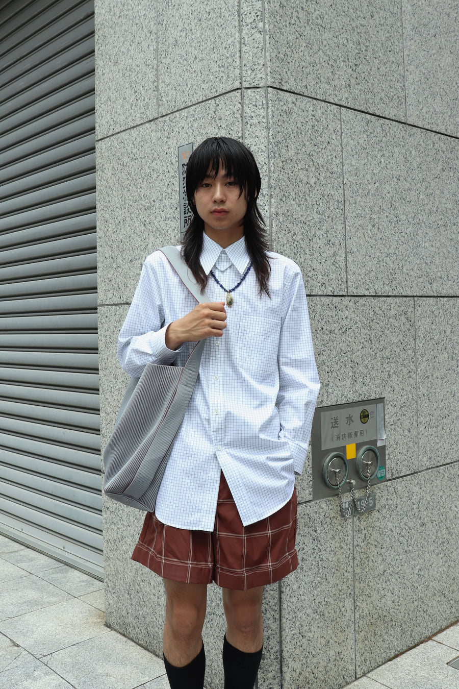 LASTFRAME  ARC TOTE LARGE(GRAY×BURGUNDY)