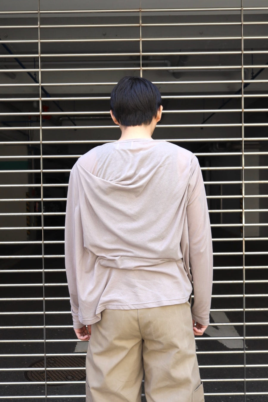 Oscar Ouyang(オスカー オウヤン)のCLAW DRAPE HENLEY LONG SLEEVE TEE