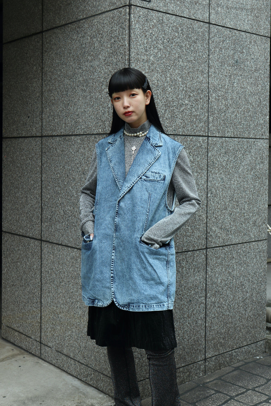 TOGA VIRILIS(トーガ ビリリース)のDenim sleeveless jacketの通販 