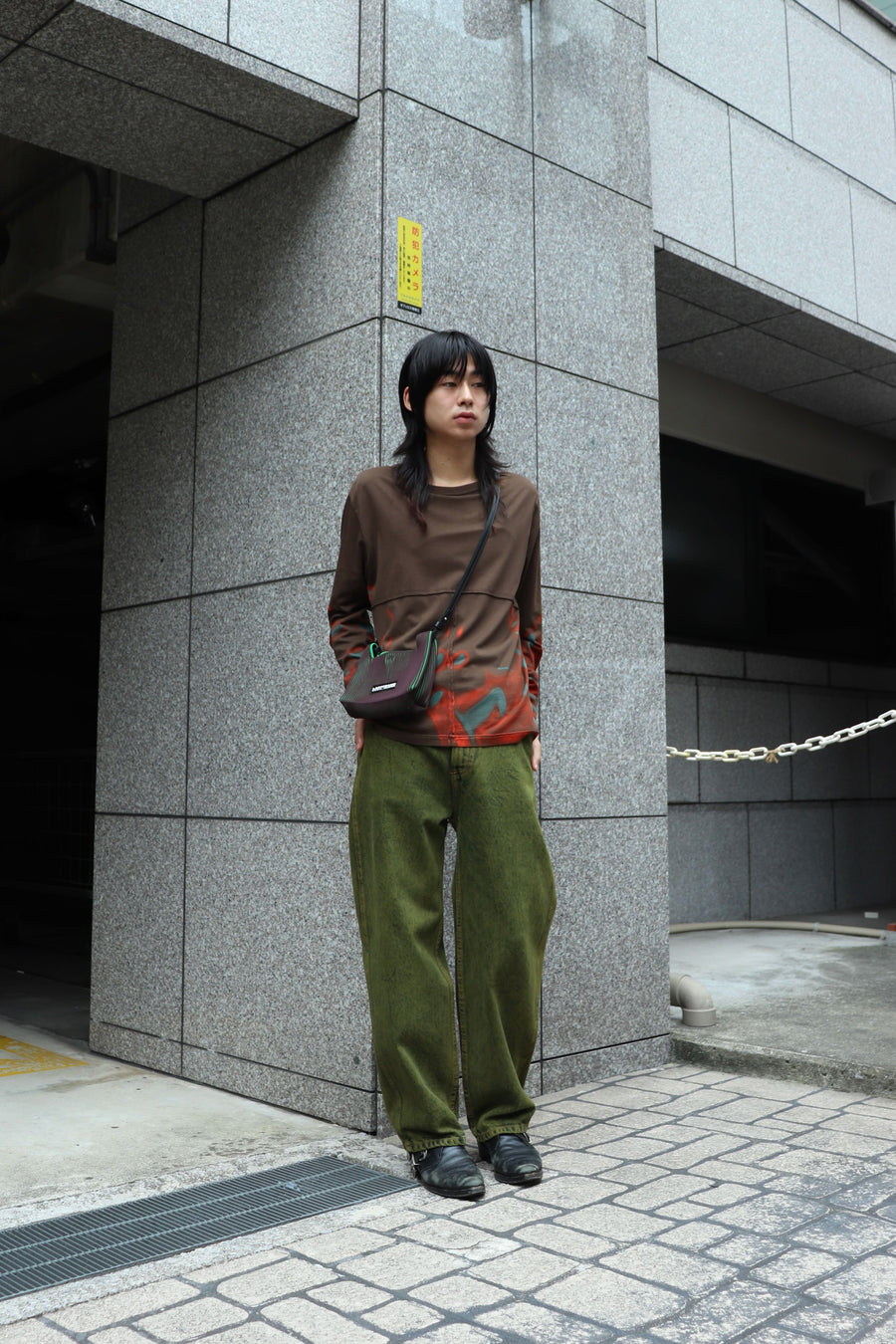 LASTFRAME  WRAP BAG MINI STRAP(BROWN×GREEN)