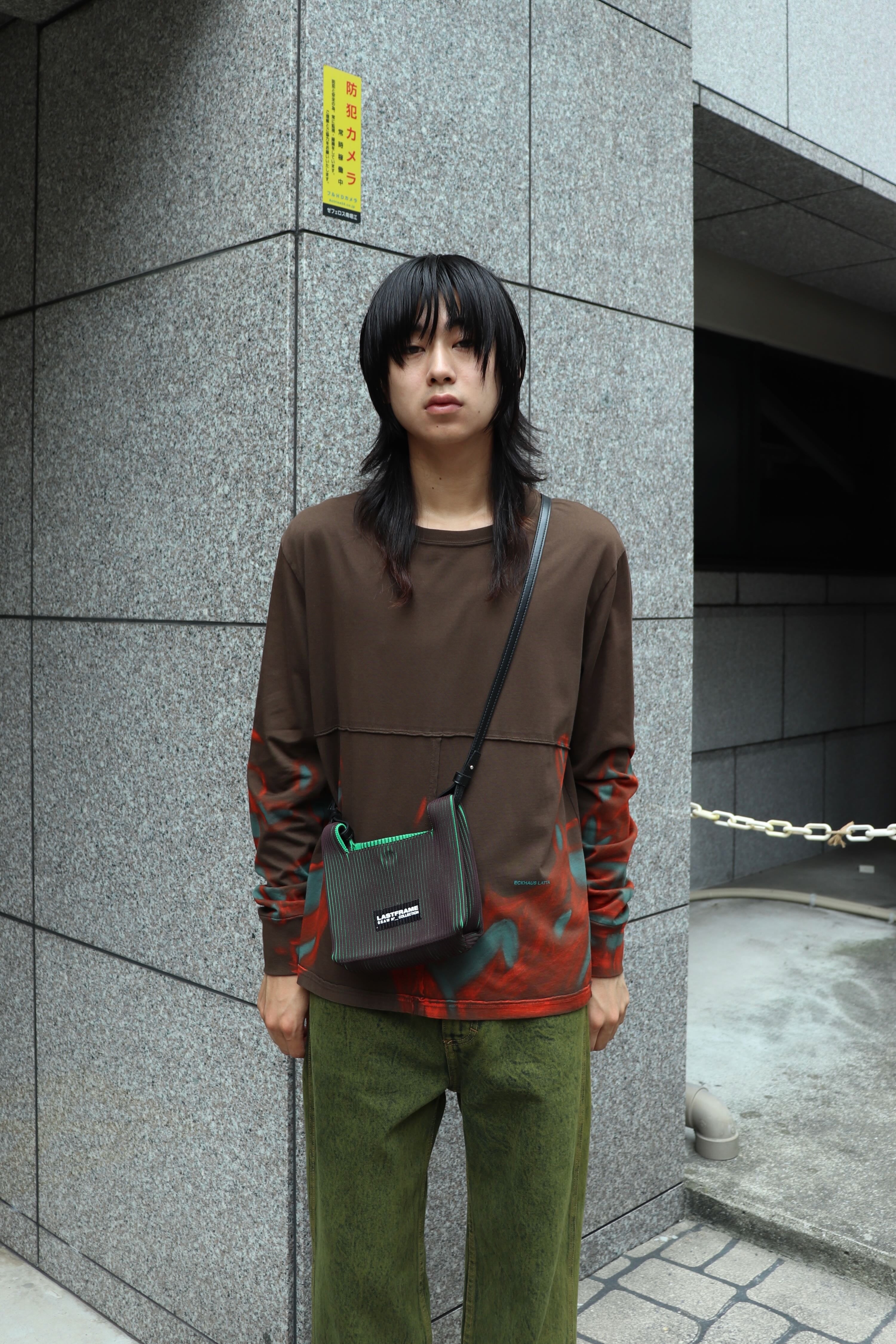 LASTFRAME(ラストフレーム)のWRAP BAG MINI STRAP BROWN GREENの通販 