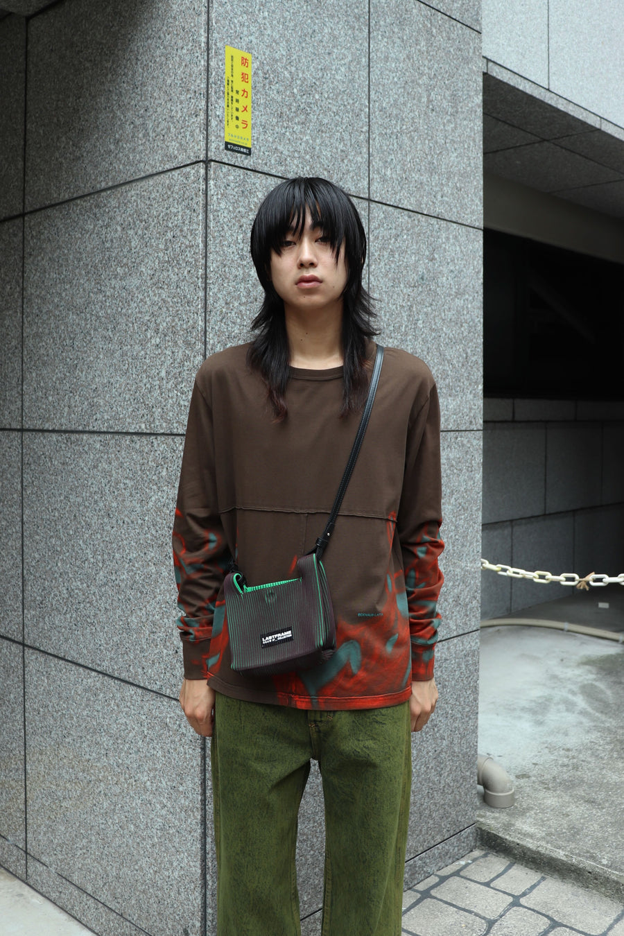 LASTFRAME  WRAP BAG MINI STRAP(BROWN×GREEN)