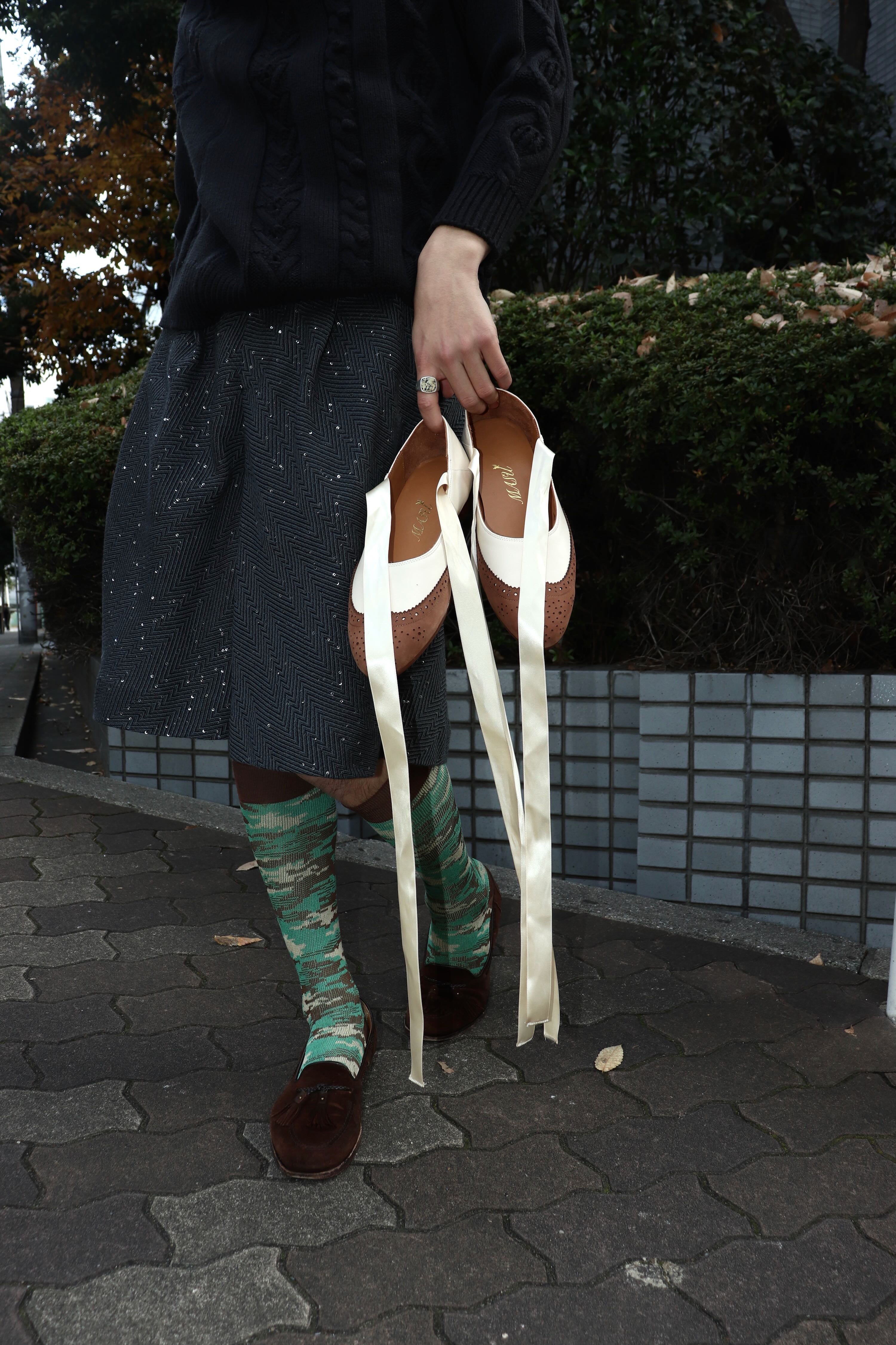 MASU シューズ WING TIP BALLET SHOES 26cm MASU(エムエーエスユー)のWING TIP BALLET SHOES CREAM & BROWNの通販