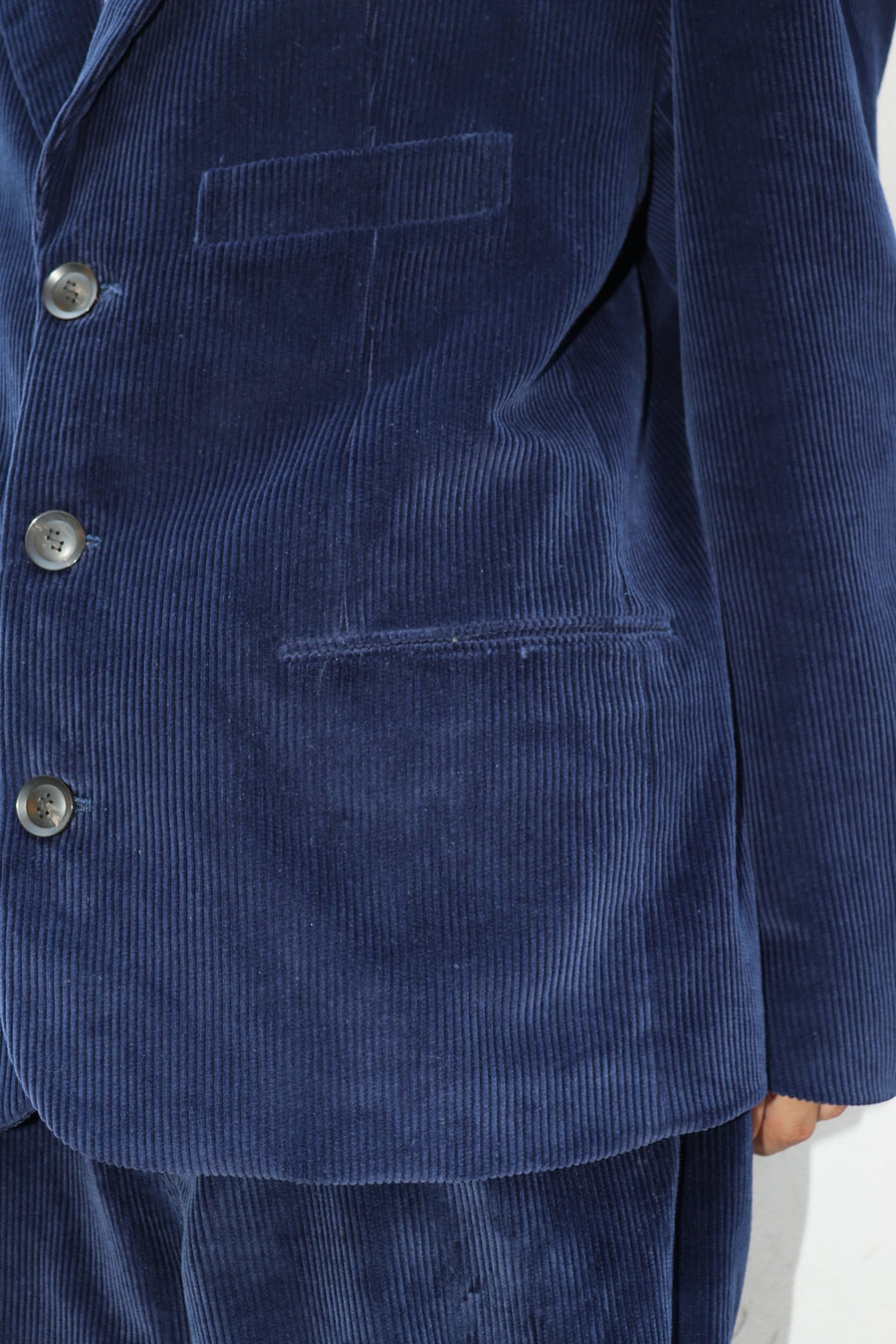 SOSHIOTSUKI  ROUND BIG SHOULDER CORDUROY JACKET(NAVY)