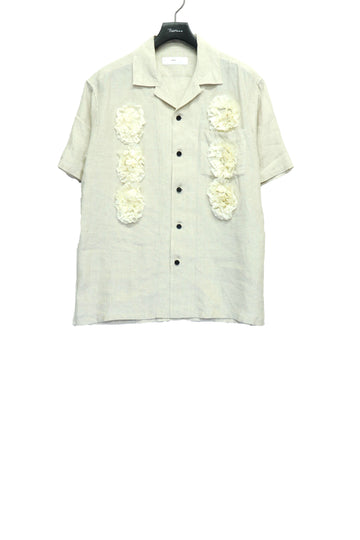 TOGA VIRILIS  Linen S/S shirt(OFF WHITE)