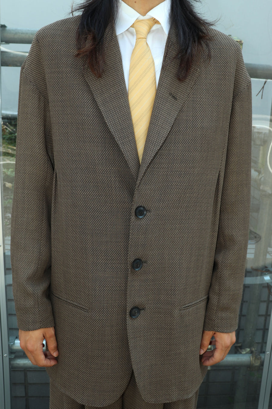 SOSHIOTSUKI  DRAPED DART WOOL SERGE BLAZER(BROWN)