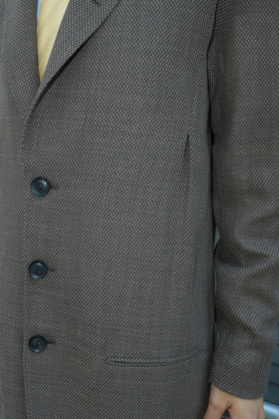 SOSHIOTSUKI  DRAPED DART WOOL SERGE BLAZER(BROWN)