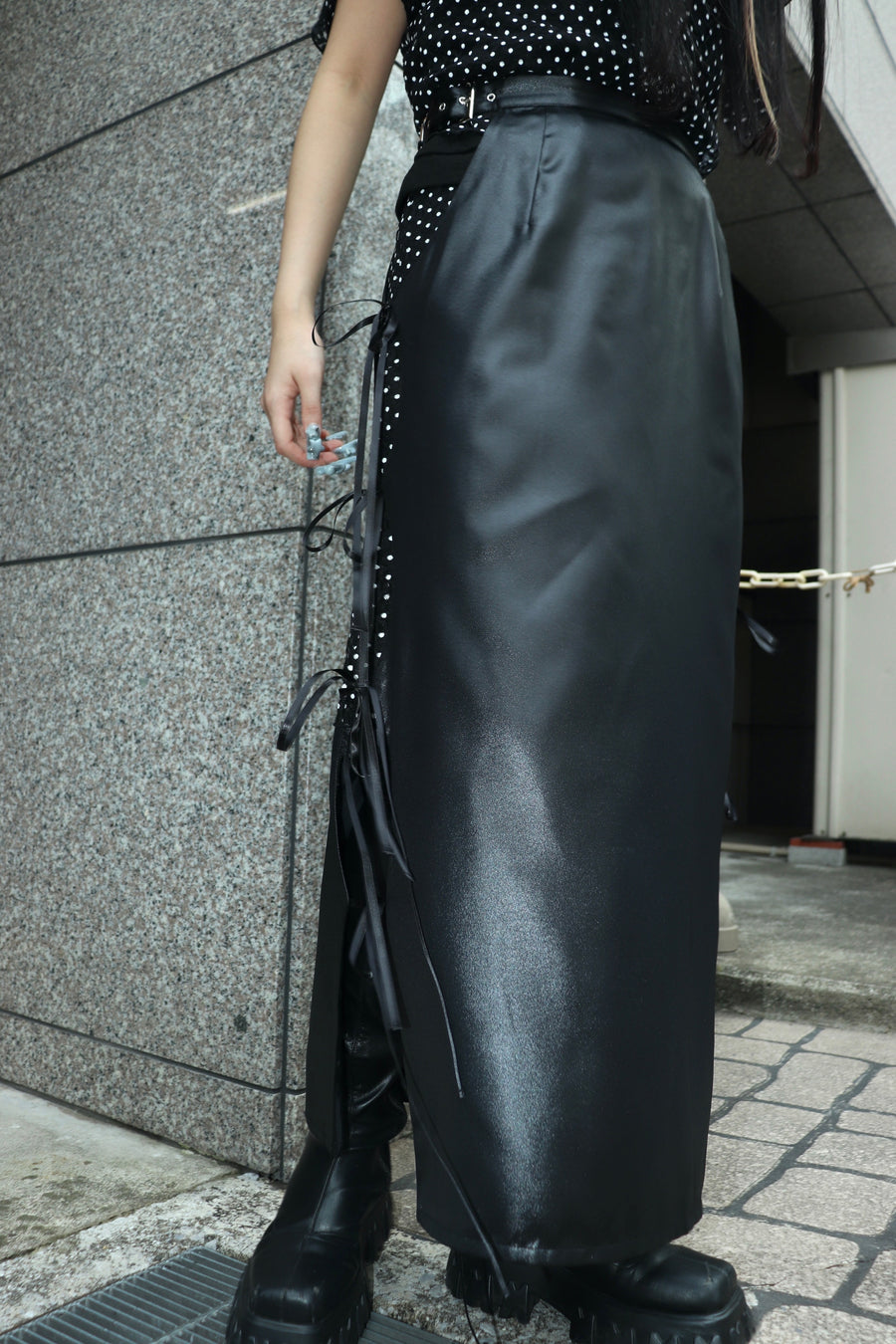 SHIORI MIKATA  satin ribbon skirt