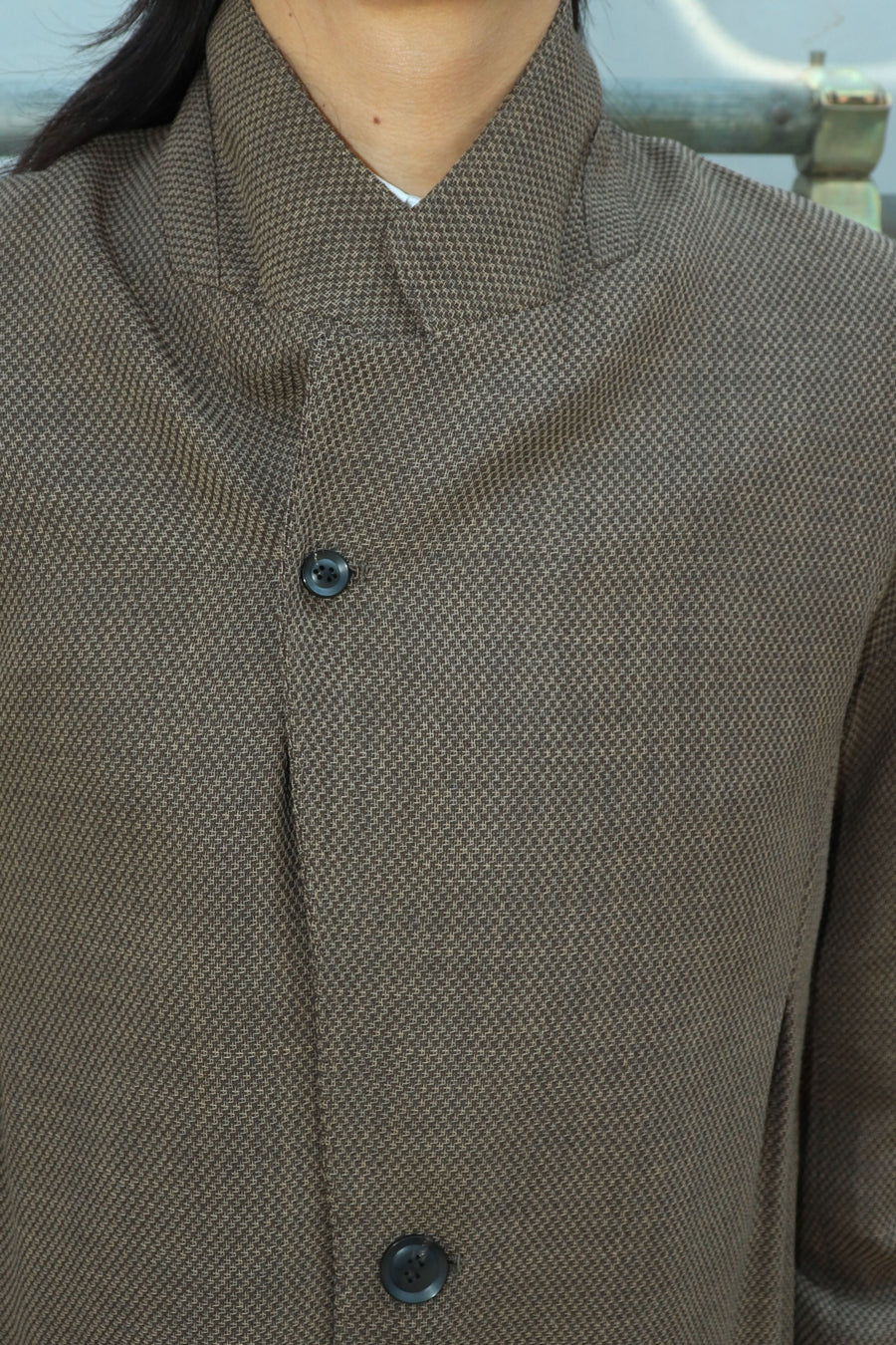 SOSHIOTSUKI  DRAPED DART WOOL SERGE BLAZER(BROWN)