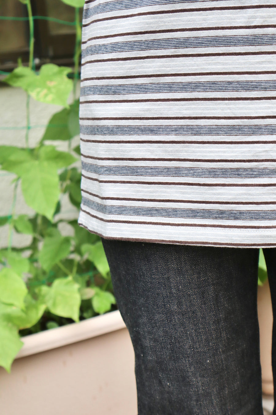 SUGARHILL  STRIPE TIGHT TEE(SMOKE BLUE)