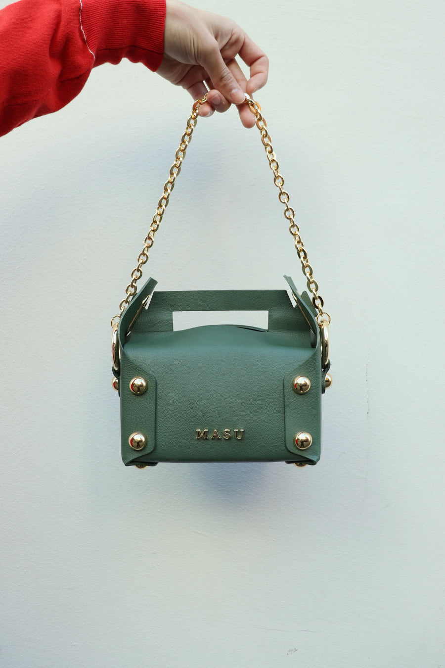 MASU(エムエーエスユー)のLEATHER CAKE BAG MOSS GREEN(バッグ)の通販