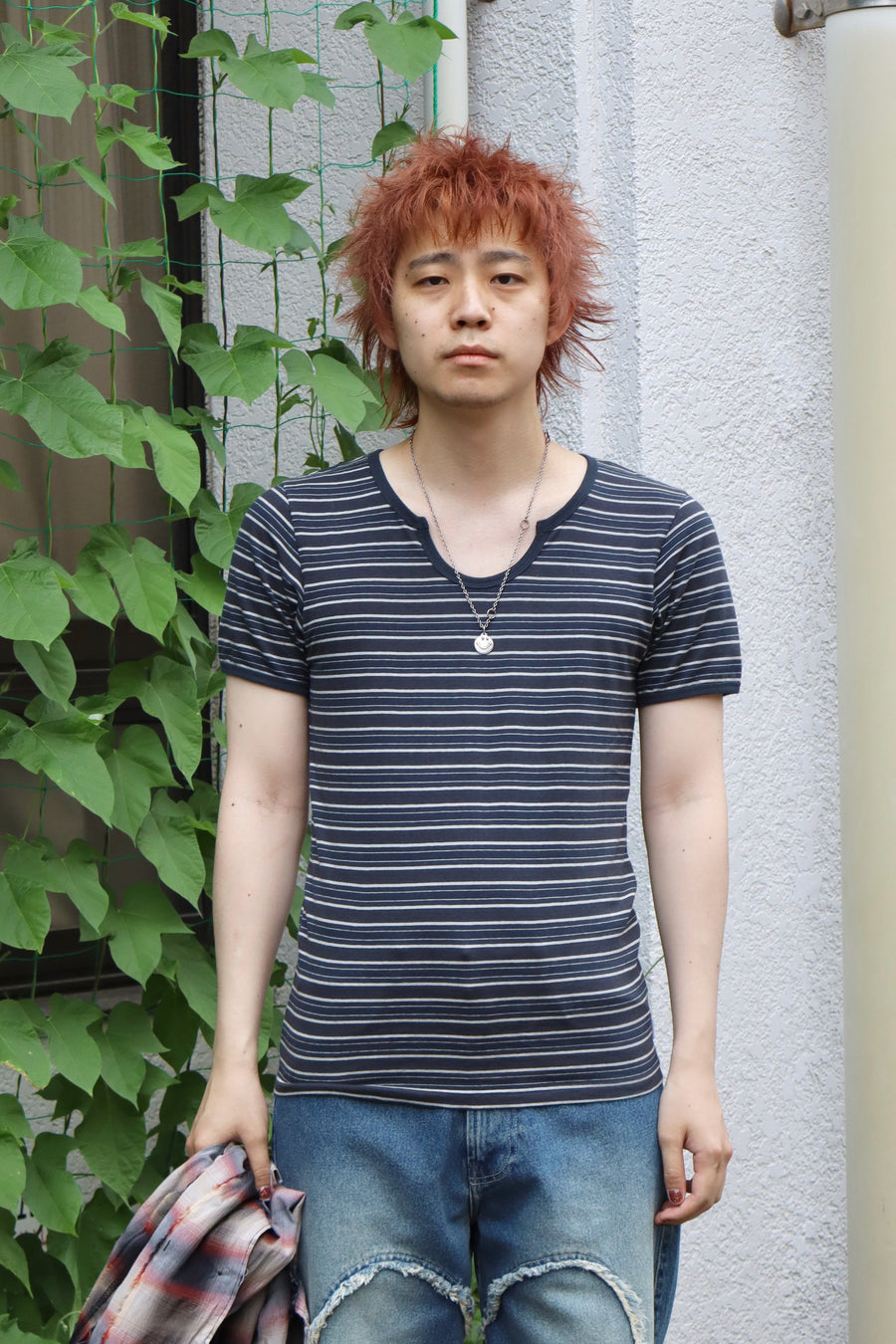 SUGARHILL  STRIPE TIGHT TEE(DARK NAVY)