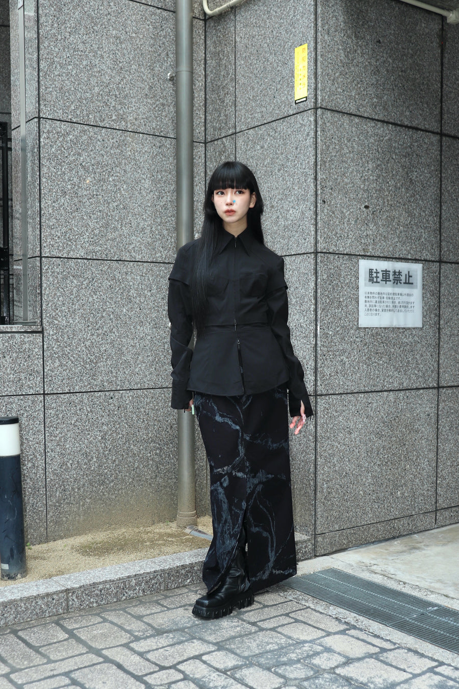 mukcyen(ムッシャン)のdenim fascia mapping skirtの通販｜PALETTE art