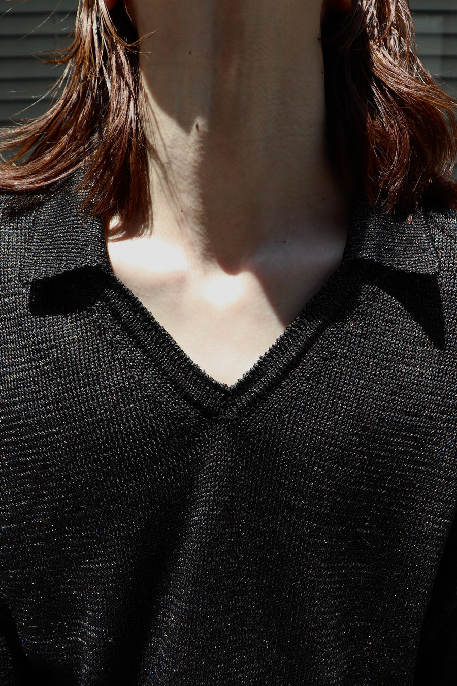 Taiga Igari  PRETTY V-neck Knit(BLACK)