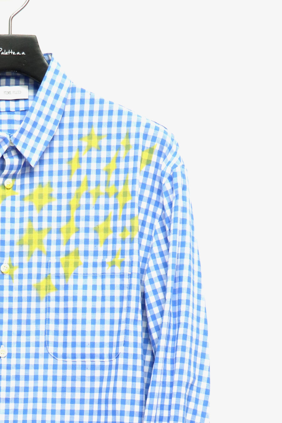 FILME FILLED  Distortion Collar  Shirt(Gingham Blue)