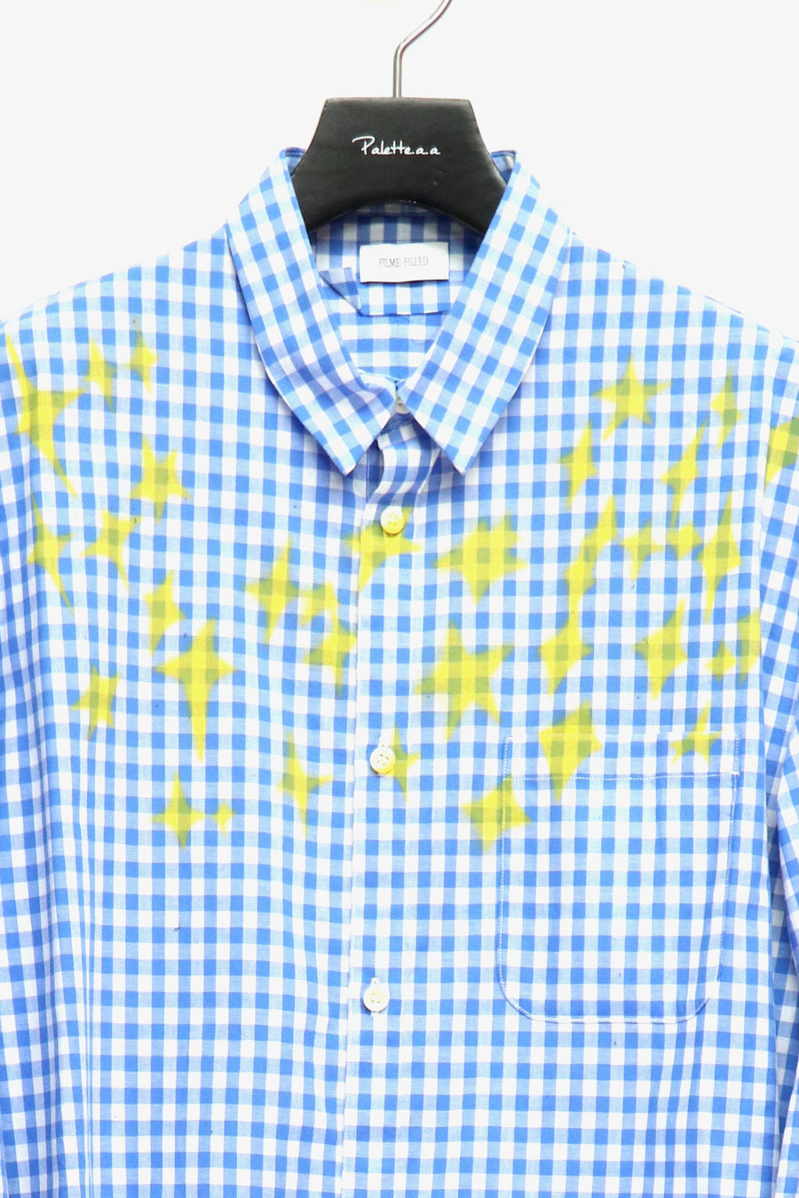 FILME FILLED  Distortion Collar  Shirt(Gingham Blue)