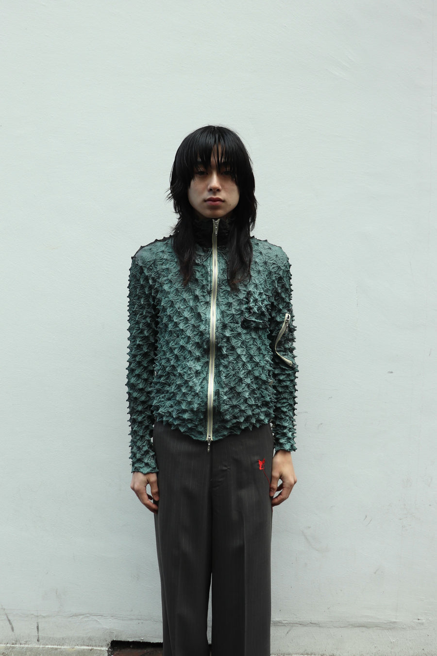 MASU(エムエーエスユー)のSPIKY FLIGHT JACKET SMOKE GREENの通販