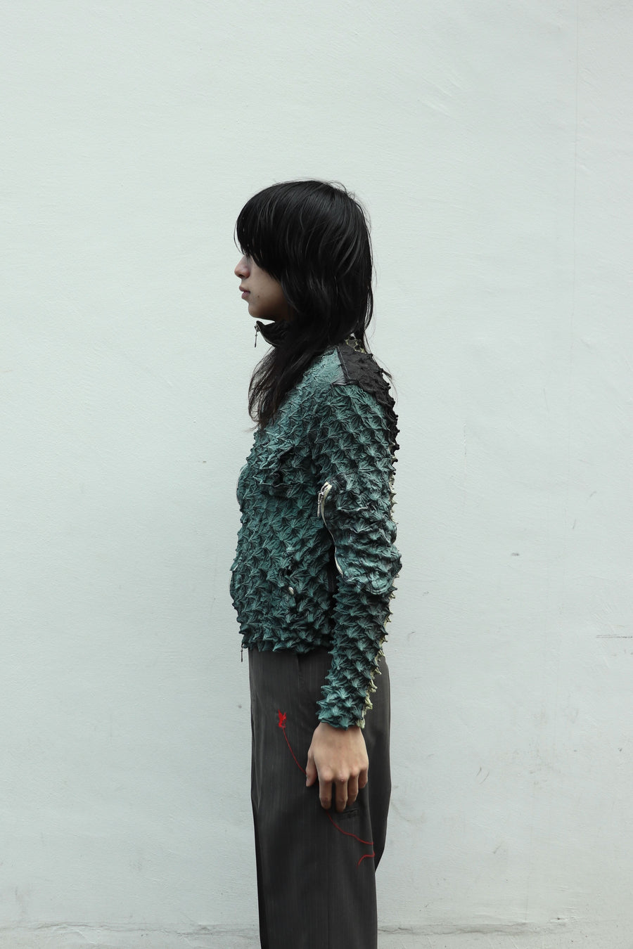 MASU(エムエーエスユー)のSPIKY FLIGHT JACKET SMOKE GREENの通販