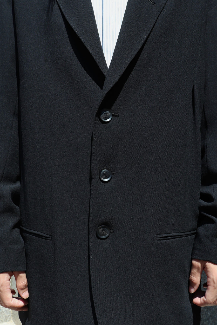 SOSHIOTSUKI  DRAPED DART WOOL SERGE BLAZER(BLACK)