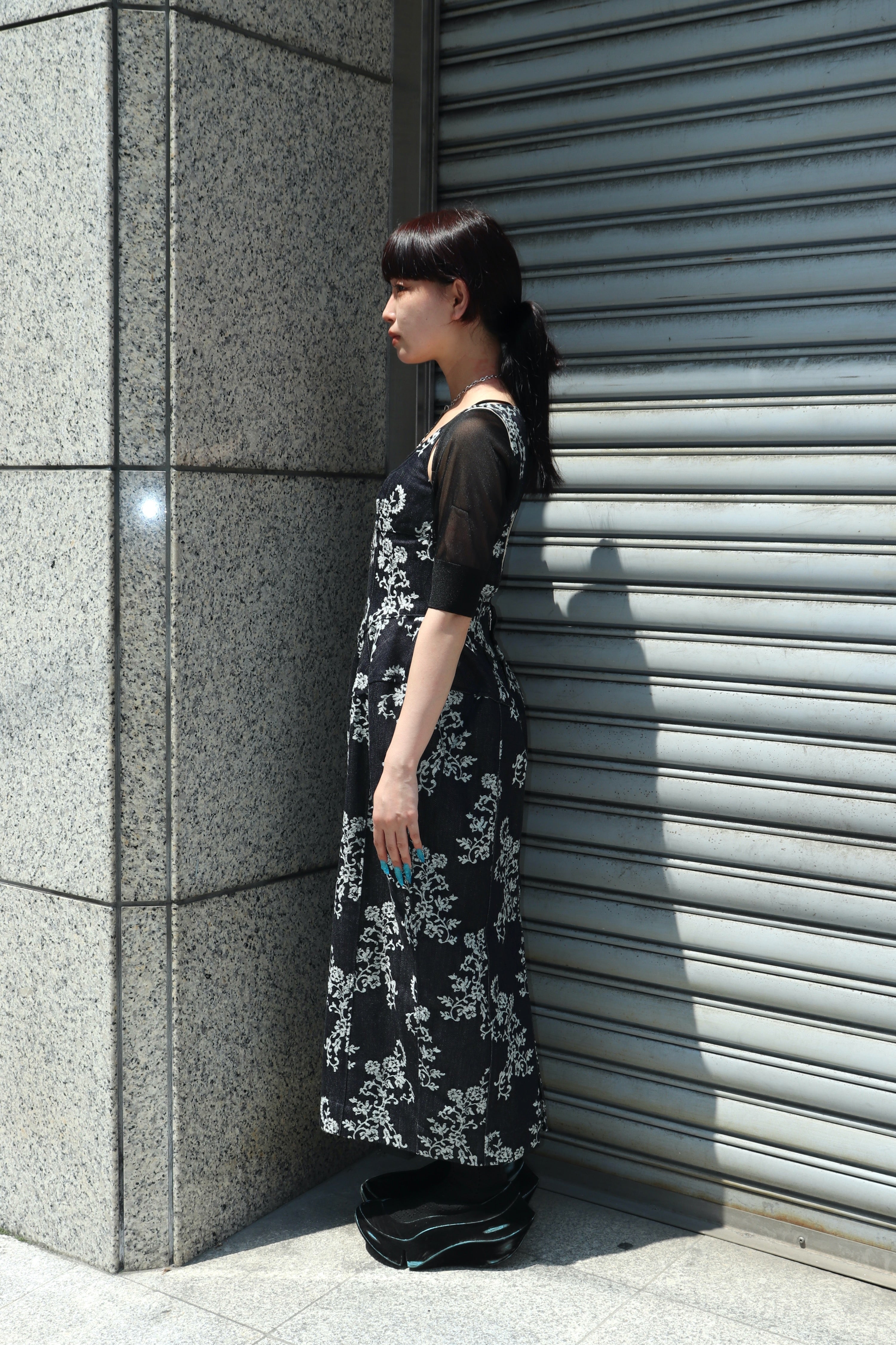 FETICO(フェティコ)のLACE-JACQUARD DENIM CURVY DRESS(ドレス)の通販