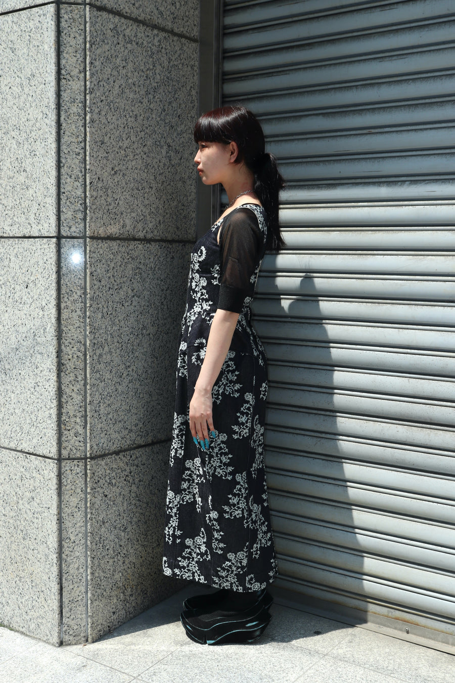 FETICO(フェティコ)のLACE-JACQUARD DENIM CURVY DRESS(ドレス)の通販