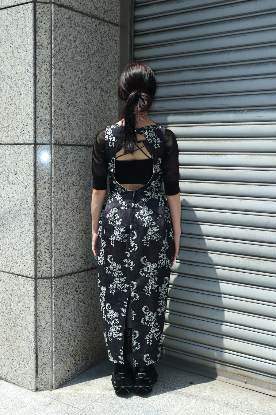 FETICO(フェティコ)のLACE-JACQUARD DENIM CURVY DRESS(ドレス)の通販