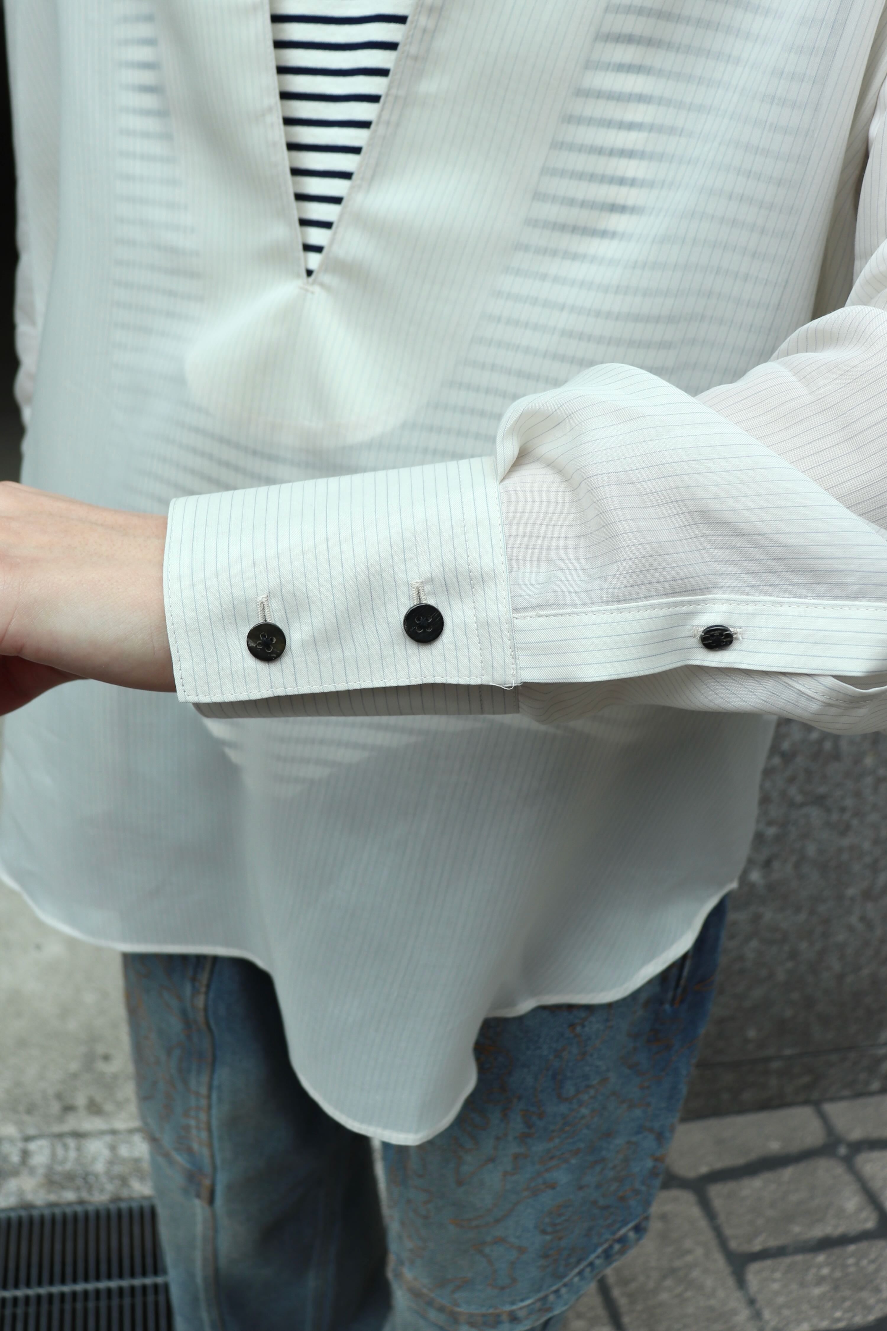 SUGARHILL(シュガーヒル)のSHEER SKIPPER SHIRT WHITE STRIPEの通販