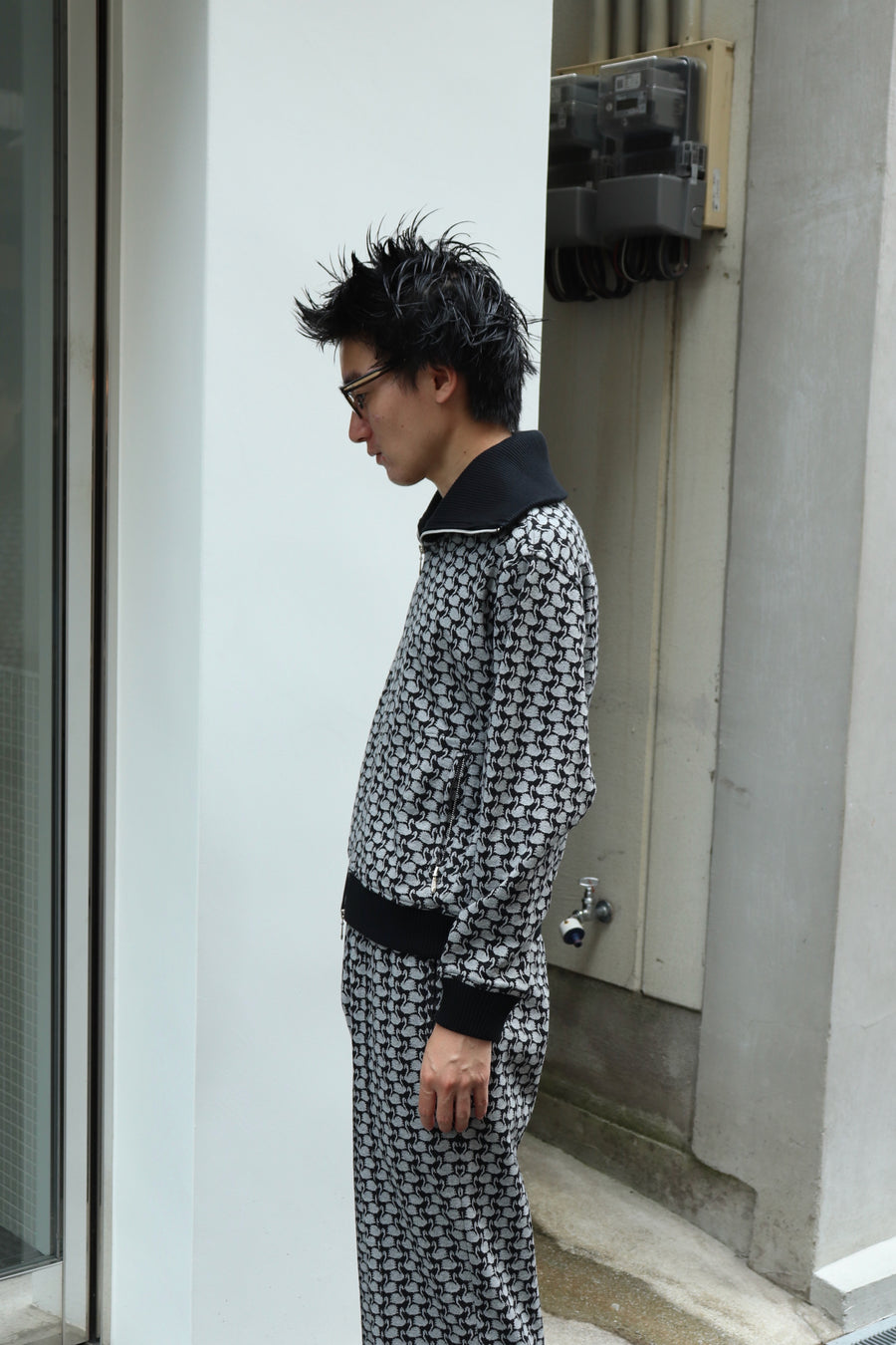 MASU  SWAN MONOGRAM TRACK JACKET