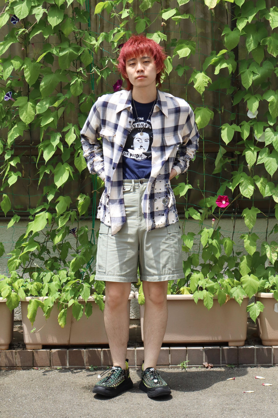 SUGARHILL  OMBRE DESTROYED SHIRT