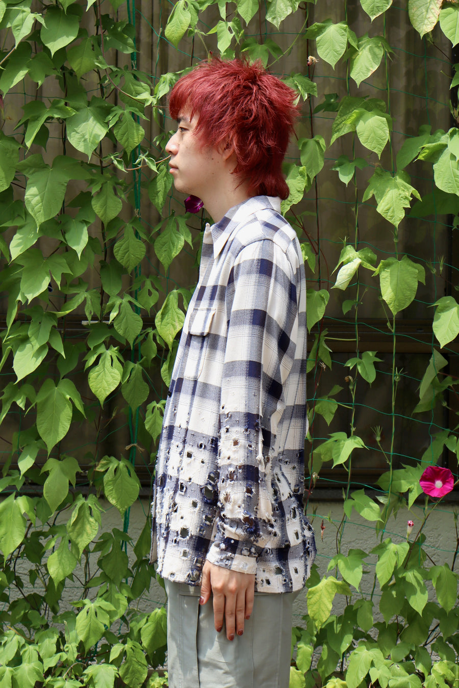 SUGARHILL  OMBRE DESTROYED SHIRT