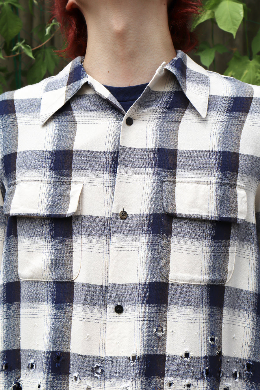 SUGARHILL  OMBRE DESTROYED SHIRT