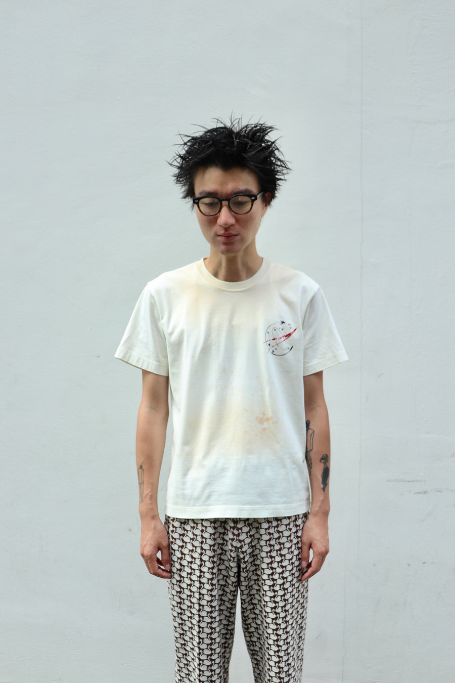 MASU  WASTED EXPLORER CREW T-SHIRT(WHITE)