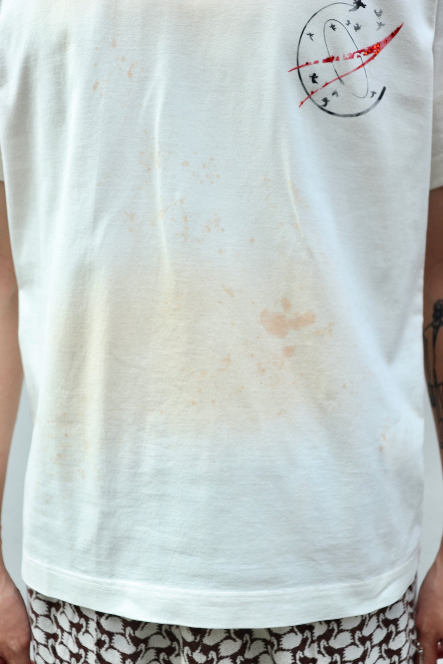 MASU  WASTED EXPLORER CREW T-SHIRT(WHITE)