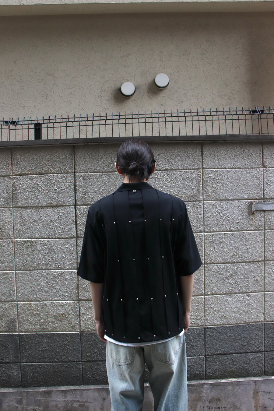 NULABEL  TACK SHIRT SS(BLACK)