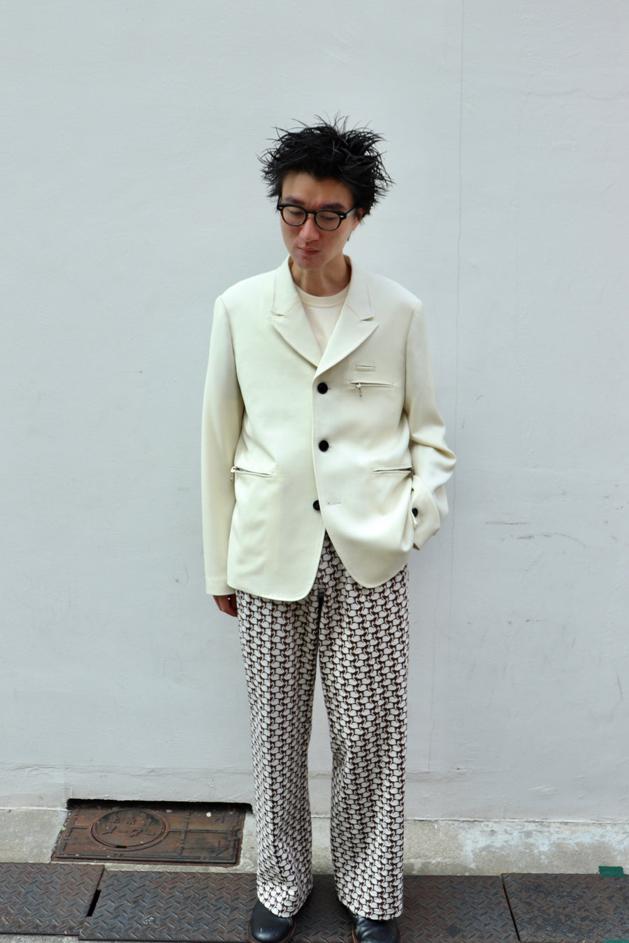 MASU  WASTED EXPLORER CREW T-SHIRT(WHITE)