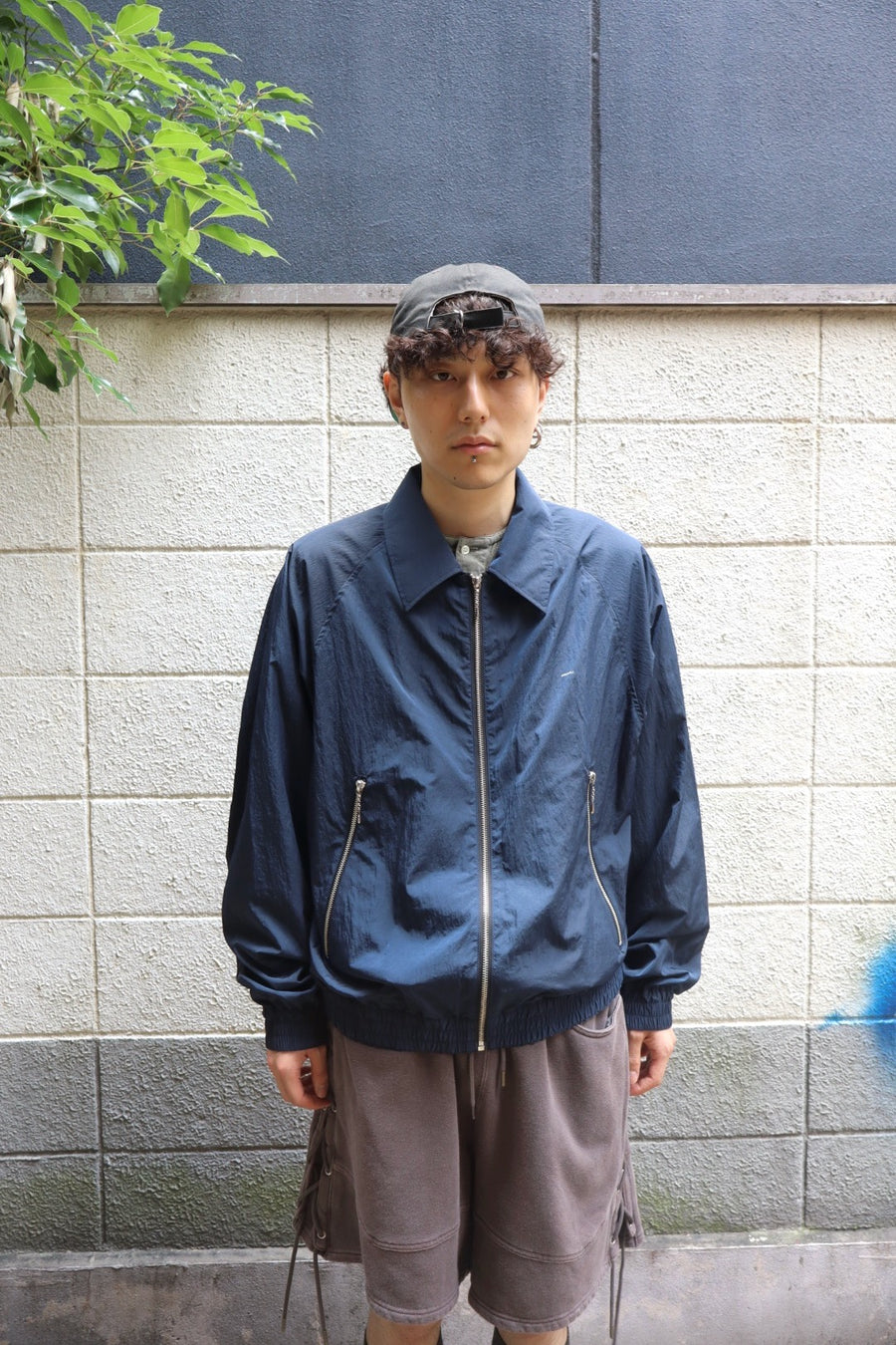 SUGARHILL  NYLON ZIP SWINGTOP(NAVY)