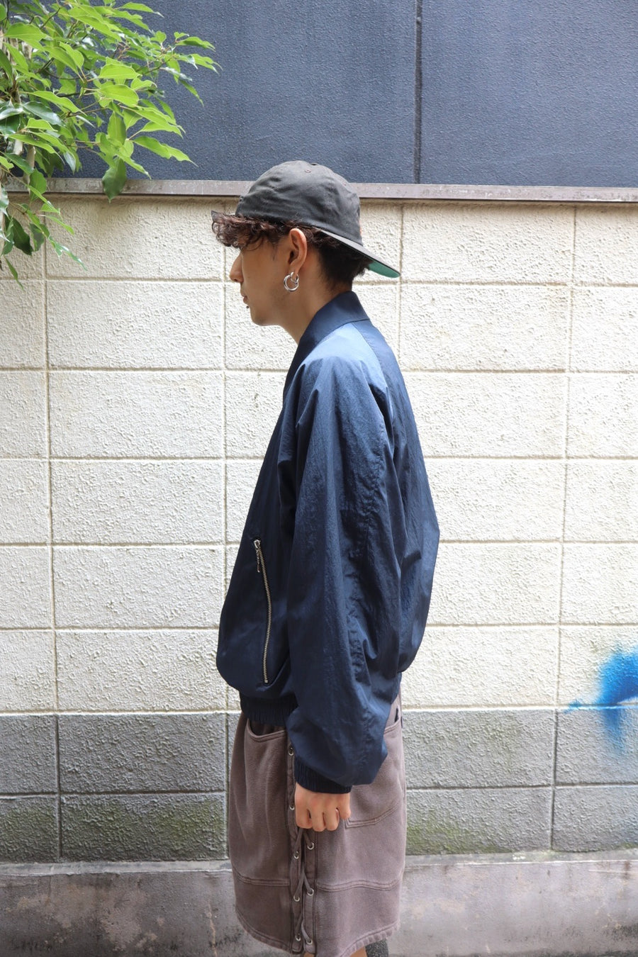 SUGARHILL  NYLON ZIP SWINGTOP(NAVY)