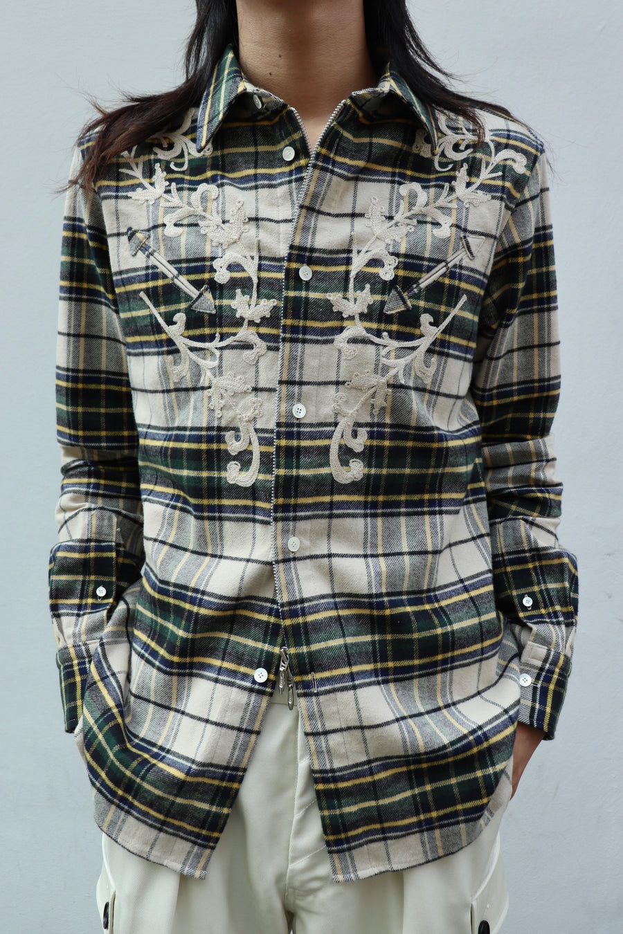 MASU  RODEO ZIP-UP PLAID SHIRT
